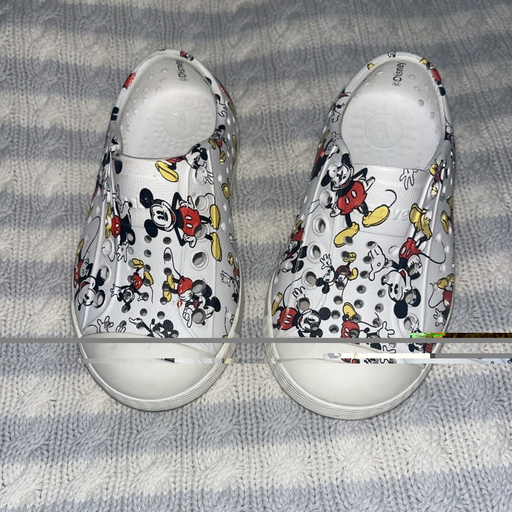 Disney Native Mickey Mouse C5 Unisex Children’s Shoes White Slip-On Waterproof