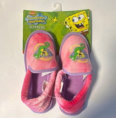 SpongeBob SquarePants Kids Slip-On Slippers US 11.5 Pink/Purple Vintage 2003
