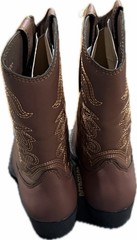 NIB Deer Stags Youth Ranch Pull on Western Cowboy Boot Dark Brown Size 2 M