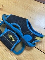 Keen Knotch River 7 Open Toe Sandal Black Turquoise Support Waterproof Hook &Loo