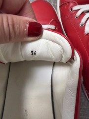 Authentic Dolce & Gabbana Red Leather Kids Sneakers Shoes 36