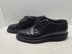 Bates Black Leather Vibrum Sole Derby KIDS 4C Police Security Military Shoes