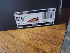 adidas Runfalcon 5 J Youth Sneakers US 5.5 Red/Black Neon Green Lace JP9392
