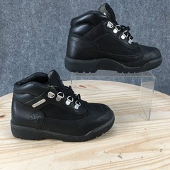 Timberland Field Boots Youth 1.5 Hiking Bootie Lace Up Comfort Round Toe Black