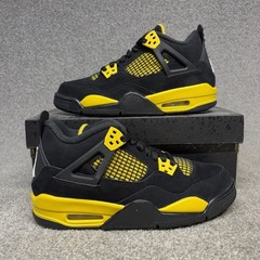 Nike Air Jordan 4 Retro Thunder Youth 6Y Women’s 7.5 Black Yellow 408452-017