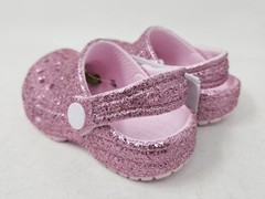 Crocs Classic Chunky Glitter Clogs, Little Kids, Pink Milk, 211940-6ZW, NEW!