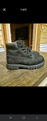 Timberland 6-Inch Premium Waterproof Boots Black Nubuck Kids/Youth Size 11Y