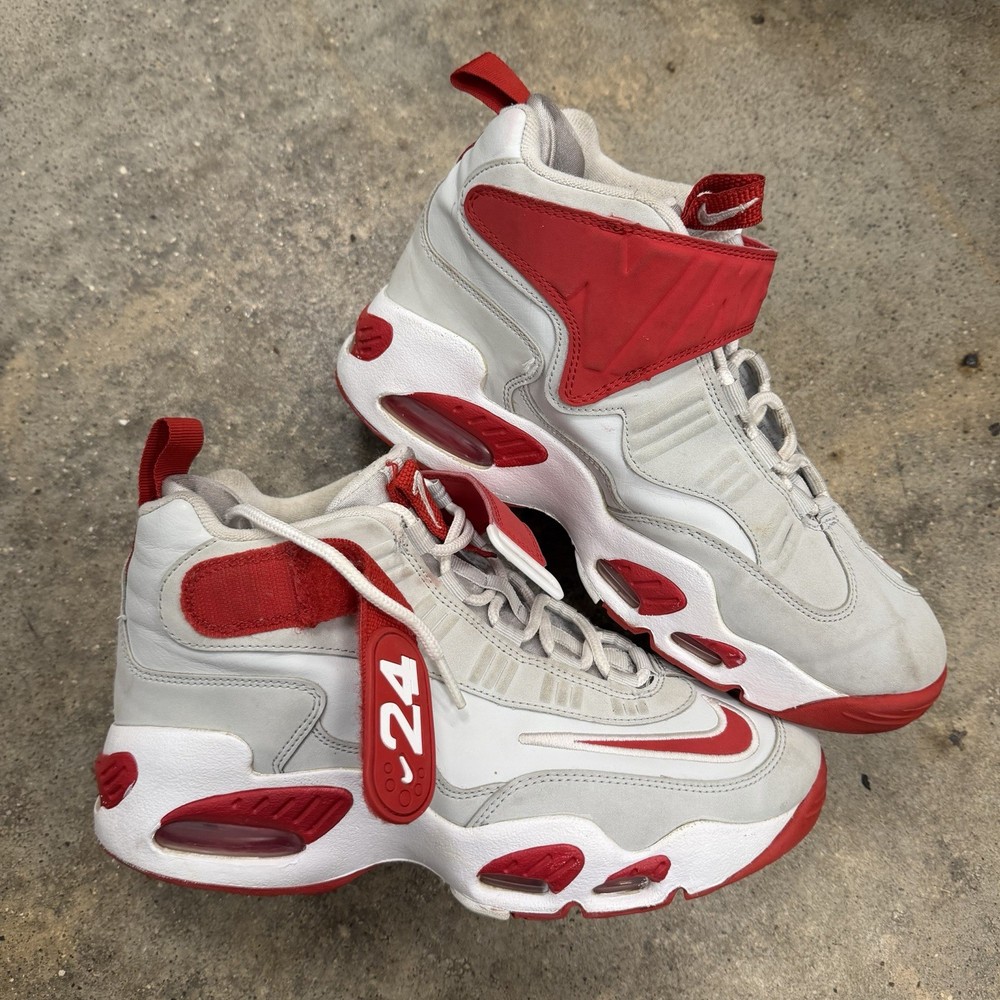 Nike Air Griffey Max I Mid Rouge Sneakers Shoes Size 7Y Cincinnati Reds Away