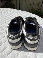 Clean! Nike PANDA Dunk Low Top Sneakers black & white Leather size 5Y CW1590-100