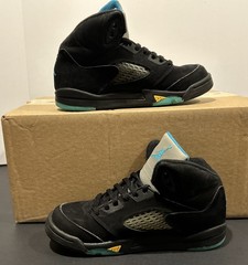 Size 2.5Y – Air Jordan 5 PS Preschool “Aqua” Black Blue Yellow 440889-047 No Box