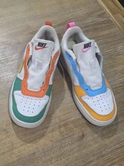 Nike Kids Size 3.5 Y Court Borough Low Recraft „WHAT THE“ GS Model – FQ8373-902
