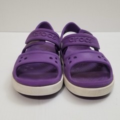 Crocs 14854 Crocband II Purple White Strappy Open Toe Sandals Youth Toddler 11 C