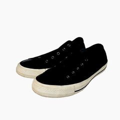 Converse All Star Black Camo Leather Toe No Lace Slip On Shoes Boy’s 4 Girl’s 6