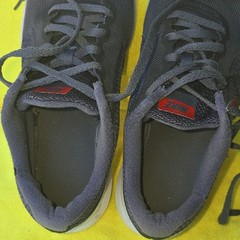 Nike Revolution 3 Gray/Red/White Mesh Lace-Up Low Top Running Sneaker 6.5Y
