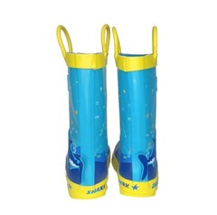 New Under The Sea Shark Rubber Rain Boots Toddler Sz 10 Blue Yellow