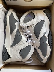 Nike Air Jordan 7 Retro Flint GS White Gray Purple DJ2777-100 Youth Size 4Y