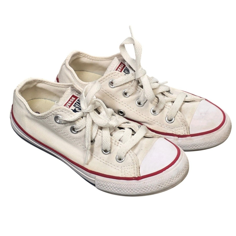 Converse Chuck Taylor All Star Low Top Shoes Sneakers Youth Size 12 White Canvas