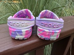 Crocs C4 Pink/ Purple/multicolor Marbled Classic Clogs Shoes Colorful Fun