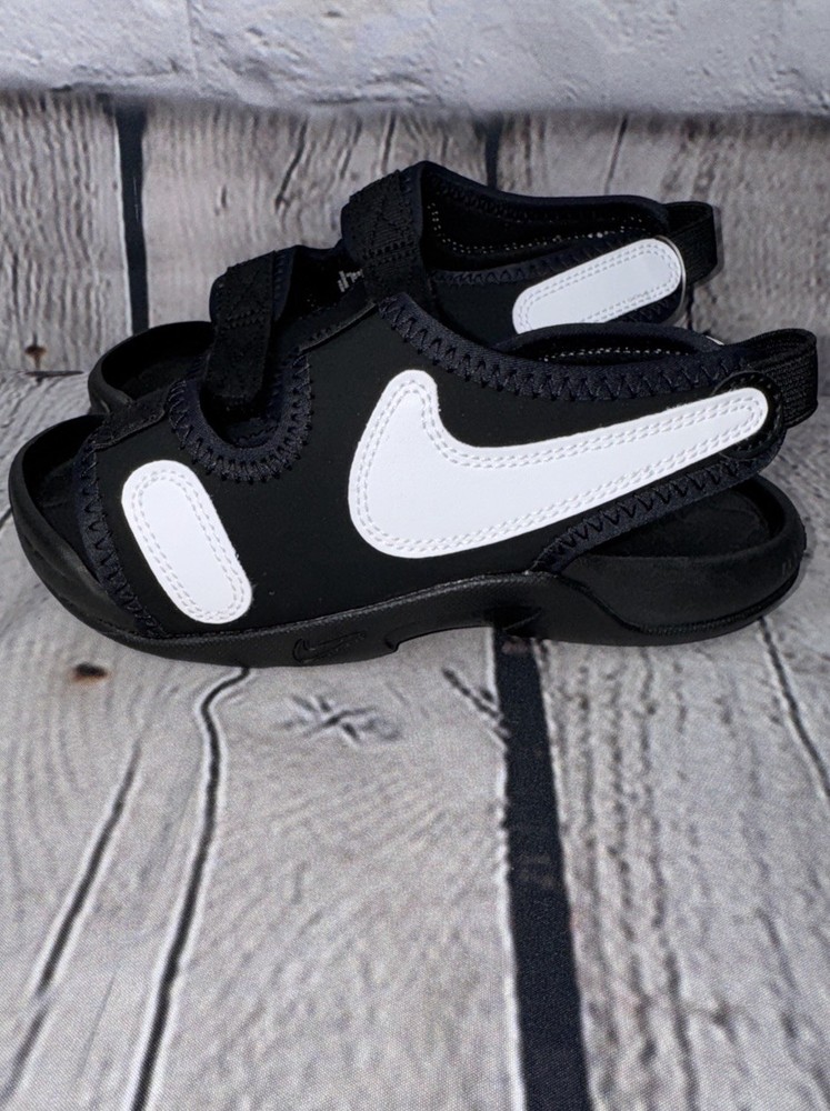 Nike Sunray Adjust 6 GS Black White Junior Kids Sandals DX5544-002 Size 13c