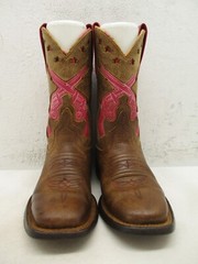 ANDERSON BEAN BOOTS Brown Square Toe Boots Youth Kids size 10 Style 7011