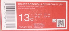 Nike court borough low recraft (kids) White/Black/grey Size 13C