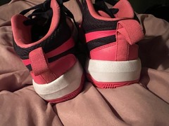 Nike Team Hustle D8 Size US Y5 Sneakers Black and Pink Basketball