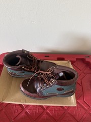 Timberland Field Boot Brown/Green Ankle Leather Lace-Up Kids US 7 3391R