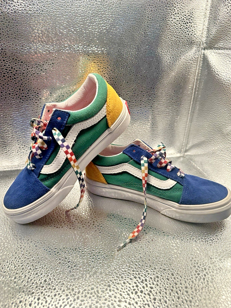 Children’s Vans Old Skool Low ‘Yacht Club’ Blue Green Yellow Size 13.5