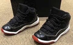 2019 Air Jordan 11 Retro PS ‚Bred‘ 378039-061 Black/True Red/White Size 13C