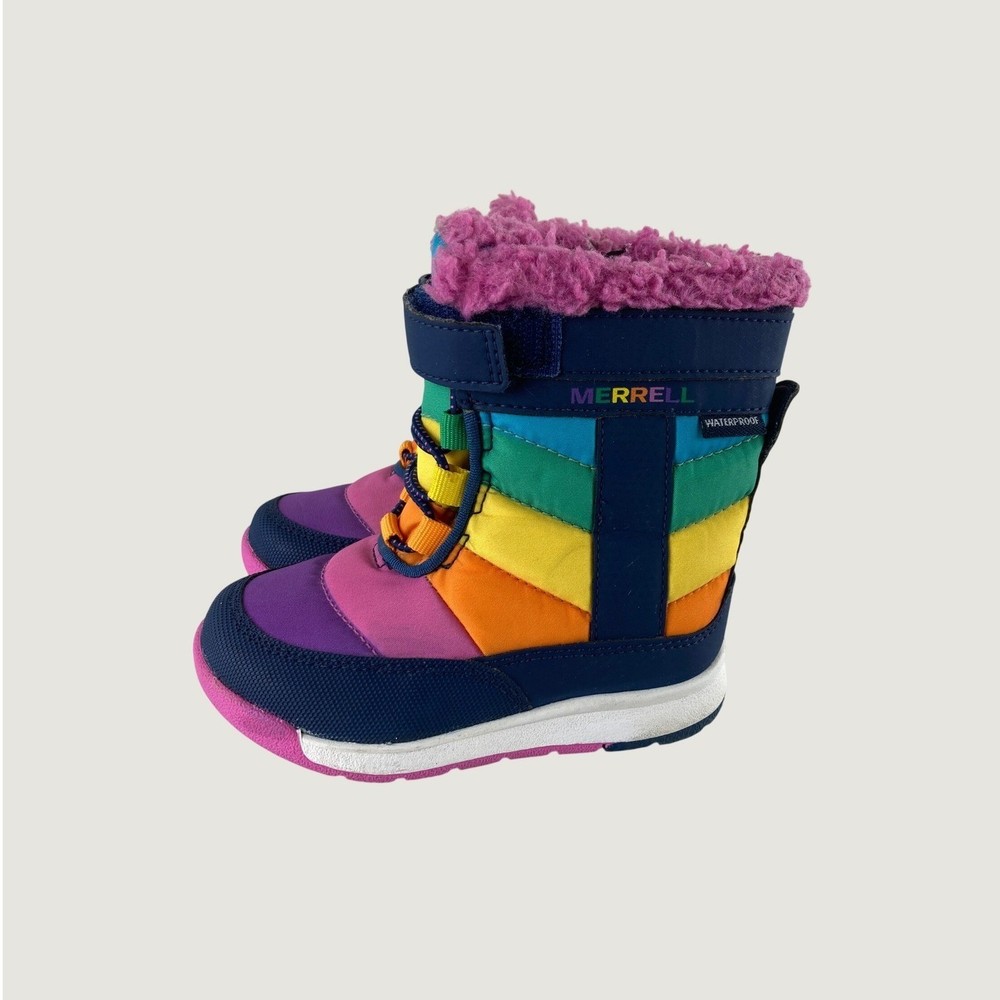 Merrell Snow Quest Snow Rain Boots Toddler Girls 7M Rainbow Waterproof School