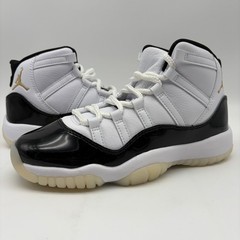 Jordan 11 Retro DMP Gratitude White Black Gold Sneakers Size 5Y GS 378038-170