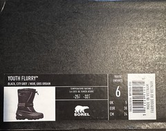 New Sorel Flurry Waterproof Insulated Winter Snow Boots Big Kid Size 6 Youth