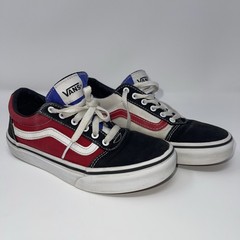 Vans Ward color block Shoes Size 2 Red white blue Black ColorWay Off The Wall