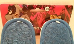 DC BATMAN Blue Slippers Size 5/6 Kids Boys WB Cartoon Network NEW
