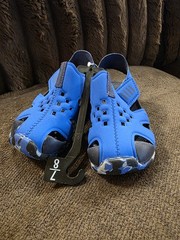 WONDER NATION Kids Size 11-12 no-tie Summer Sandals EVA Lightweight • Blue