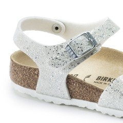 BIRKENSTOCK RIO KIDS SANDALS BIRKOFLOR DOUBLE BUCKLE COSMIC SPARKLE WHITE