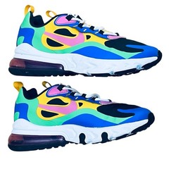 Nike Air Max 270 React Sneakers Big Kids Causal CU4668-001 Shoes Sz 5.5Y