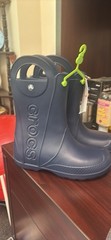 Kids Youth Crocs Pull On Rain Boots Navy Blue 12803 US Size C6