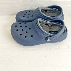 Crocs Unisex Kid’s Classic Lined Clog Navy – US Kid’s C 13 EU 30-31 Dual Comfort
