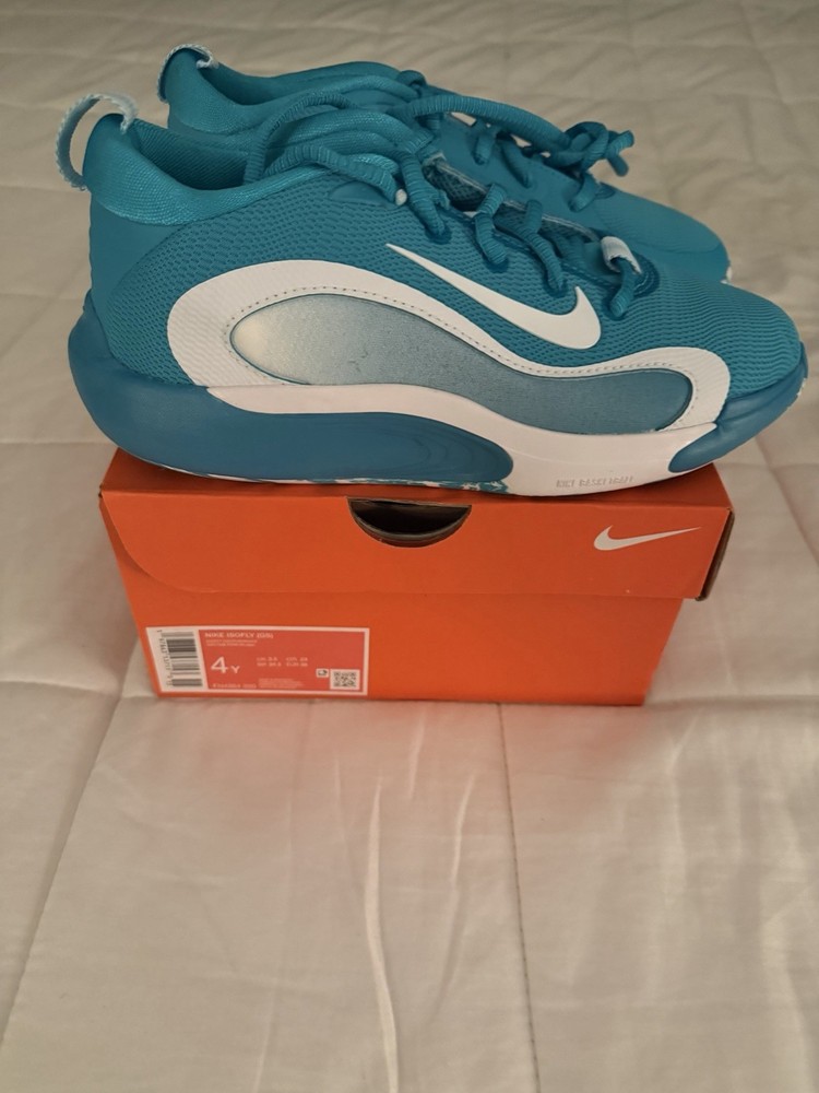 Nike Isofly GS Dusty Cactus White Mesh Sneakers 4Y Lightweight Basketball