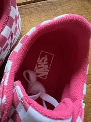 Vans Seldan Checkerboard Honeysuckle Pink Sneakers Misses Youth Size 5