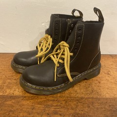 Dr. Martens Pascal Leather Ankle Boot Youth Size 3 Yellow and Black