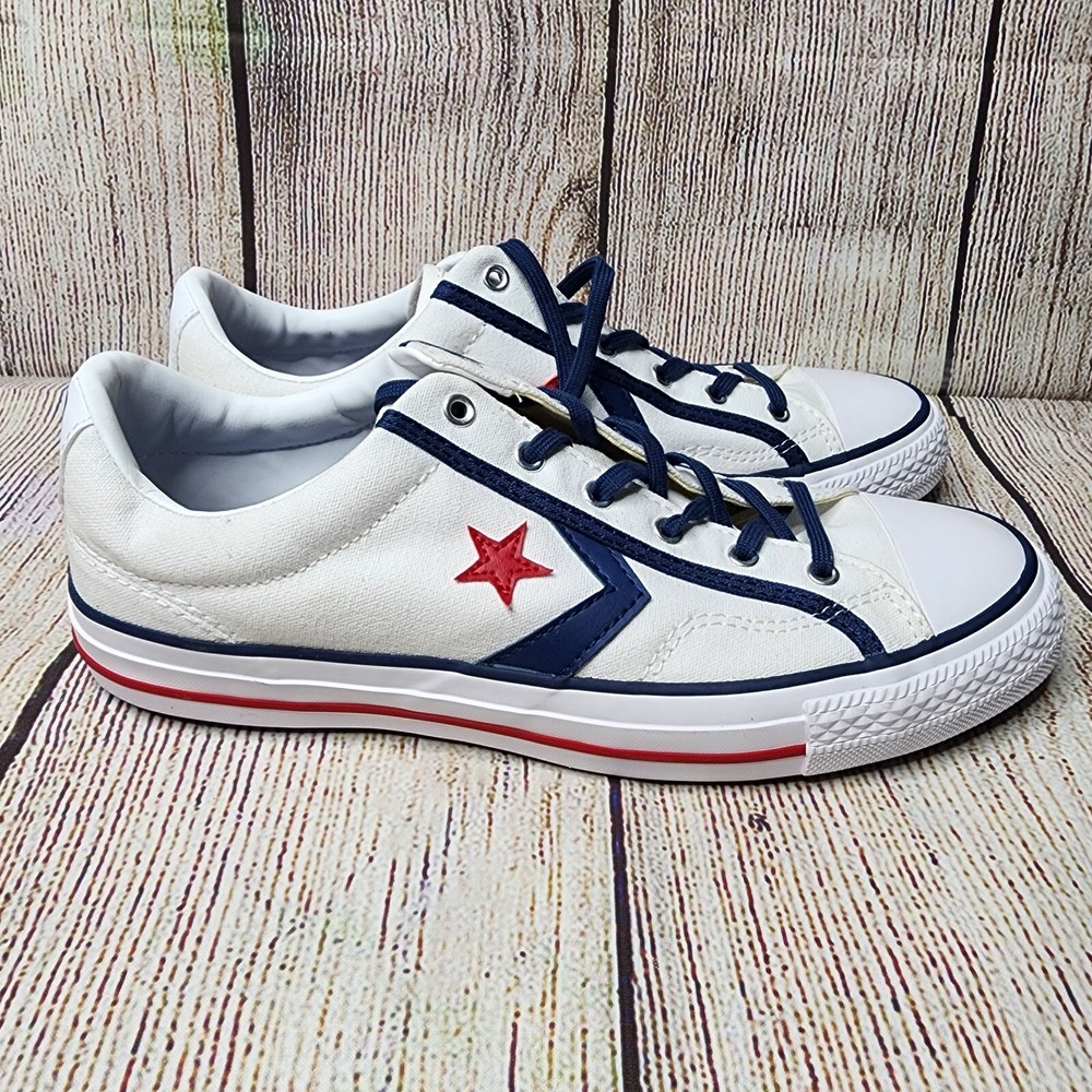 Converse STAR PLAYER OX Unisex Kids Sneaker White Blue Red US Size 7 264720C