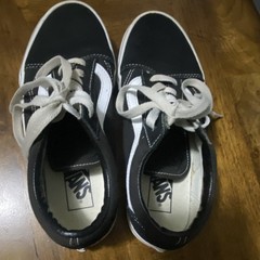 VANS Old Skool Black/White Canvas Low Top Lace Up Sneakers Unisex Kids 5.5