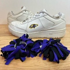 Reebok x NFL Baltimore Ravens White Purple Vintage Shoes Sneakers Youth Size 3.5