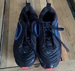 Nike Air Max 720 GS Running Shoes Black Blue Red AQ3196-009 Size 5Y Sneakers