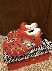 Crocs Children Drew Barrymore Isabella Sandals Shoes Tomato/White Sz C6