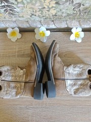 Cody James Brown Leather Square Toe Pull On Western Boots Embroidered Sz. 11