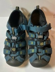 KEEN Youth sz US 11 EU 29 Blue Canvas Leather Waterproof Newport Sandals Shoes
