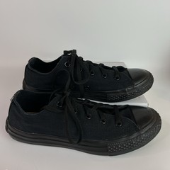 Youth Size 3 Converse Chuck Taylor All Star Ox All Black Canvas Boys Girls